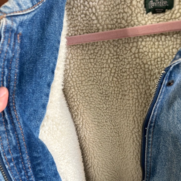 SOLD Wild Fable Sherpa-lined Oversized Denim Bomber Jacket Size Large - Picture 9 of 10